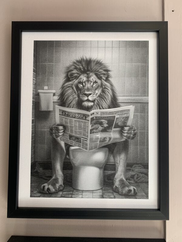 Lion on the toilet photo